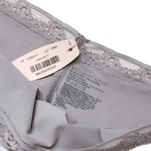 NWT 2013’ Victoria's Secret Grey  Lace Top Thong